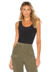 bysoca Kadın Siyah Kalın Askılı U Yaka Vücudu Saran Jarse Basic Bodysuit