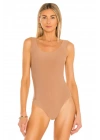 bysoca Kadın Bej Kalın Askılı U Yaka Vücudu Saran Jarse Basic Bodysuit