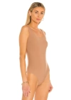 bysoca Kadın Bej Kalın Askılı U Yaka Vücudu Saran Jarse Basic Bodysuit