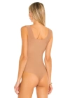 bysoca Kadın Bej Kalın Askılı U Yaka Vücudu Saran Jarse Basic Bodysuit