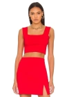 Kadın Sıfır Kol Kalın Askı Çift Kat Ipek Jarse Crop Top