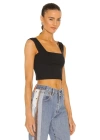 Kadın Sıfır Kol Kalın Askı Çift Kat Ipek Jarse Crop Top