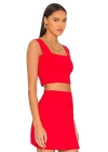 Kadın Sıfır Kol Kalın Askı Çift Kat Ipek Jarse Crop Top