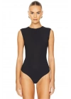 bysoca Kadın Siyah Bisiklet Yaka Sıfır Kol Vücudu Saran Toparlayıcı Bodysuit