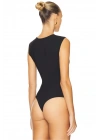 bysoca Kadın Siyah Bisiklet Yaka Sıfır Kol Vücudu Saran Toparlayıcı Bodysuit