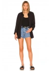 bysoca Kadın Siyah U Yaka Sıfır Kol Vücudu Saran Sandy Kumaş Basic Brazilian Bodysuit