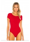 Kadın Sırt Dekolteli Bisiklet Yaka Ipek Jarse Bodysuit