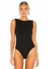 bysoca Kadın Siyah Sırt Dekolteli Kayık Yaka Sıfır Kol Vücudu Saran Basic Bodysuit