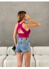 Kadın Sırt Dekolteli Triko Bluz