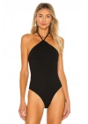 bysoca Kadın Siyah Boyundan Bağlamalı Sırtı Açık Sandy Kumaş Tanga Basic Bodysuit