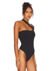 Kadın Siyah Çapraz Askılı Tek Omuz Bodysuit