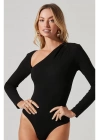 Kadın Siyah Ipek Jarse Bodysuit