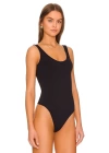 Kadın Siyah Ipek Jarse Kalın Askılı Bodysuit