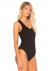Kadın Siyah Kalın Askılı Ipek Jarse Bodysuit