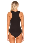 Kadın Siyah Kalın Askılı Ipek Jarse Bodysuit