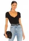 Kadın Siyah Kısa Kol Ipek Jarse Bodysuit