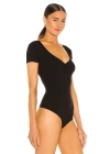 Kadın Siyah Kısa Kol Ipek Jarse Bodysuit