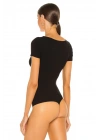 Kadın Siyah Kısa Kol Ipek Jarse Bodysuit