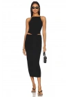 Kadın Siyah Sıfır Kol Asimetrik Kesim Ipek Jarse Crop Top