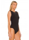 Kadın Siyah Sıfır Kol Ipek Jarse Bodysuit