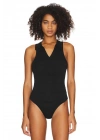 bysoca Kadın Siyah Gömlek Yaka V Yaka Sıfır Kol Sandy Kumaş Tanga Basic Bodysuit