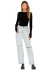 Kadın Siyah Sıfır Yaka Parmak Geçmeli Bodysuit