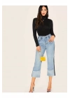 Kadın Siyah Uzun Kol Ipek Jarse Bodysuit
