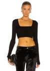 Kadın Siyah Uzun Kollu Crop Top