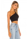 Kadın Tek Omuz Sıfır Kol Ipek Jarse Crop Top