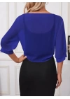 Kadın Truvakar Kol önden Bağlamalı Kısa şifon Bolero Ceket