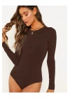 Kadın Uzun Kol Ipek Jarse Bodysuit