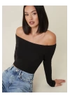 Kadın Uzun Kol Ipek Jarse Straplez Body