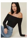 Kadın Uzun Kol Ipek Jarse Straplez Body
