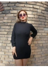 Kadın Uzun Kollu Balıkçı Yaka şardonlu Kaşkorse Elbise