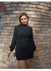 Kadın Uzun Kollu Balıkçı Yaka şardonlu Kaşkorse Elbise