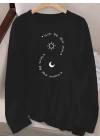 Kadın Uzun Kollu Bisiklet Yaka Desenli Viskon Bluz