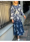 bysoca Kadın Günlük Oversize Üç İplik Bisiklet Yaka Baskılı SweatShirt - Siyah