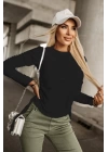 Kadın Uzun Kollu Bisiklet Yaka Yanları Ve Kolları Büzgülü Kadife Bluz