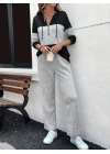 Kadın Uzun Kollu Kapşonlu önden Fermuarlı şardonlu Kaşkorse Bluz Ve Pantolon