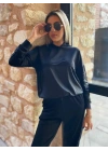 Kadın Uzun Kollu Kapüşonlu Oversize Sweat Ve Pantolon Ikili Takım