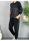 Kadın Uzun Kollu Kapüşonlu Oversize Sweat Ve Pantolon Ikili Takım