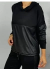 Kadın Uzun Kollu Kapüşonlu Oversize Sweat Ve Pantolon Ikili Takım