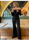 Kadın Uzun Kollu Madonna Yaka şardonlu Kaşkorse Tulum