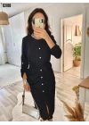 bysoca Kadın Günlük Sandy Kumaş Drabe Yaka Belinde Tül Detaylı Midi Boy Elbise - Kahve
