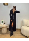 Kadın Uzun Kollu önden Fermuarlı Ithal Krep Elbise