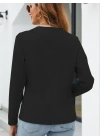 Kadın Uzun Kollu önü Açık Ithal Krep Blazer Ceket