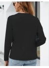 Kadın Uzun Kollu önü Açık Ithal Krep Blazer Ceket