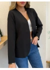 Kadın Uzun Kollu önü Açık Ithal Krep Blazer Ceket