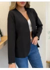 Kadın Uzun Kollu önü Açık Ithal Krep Blazer Ceket