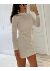Kadın Uzun Kollu Peluş Mini Boy Elbise